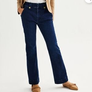 Croft & Barrow Dark Blue Mid Rise Bootcut Women's Jeans